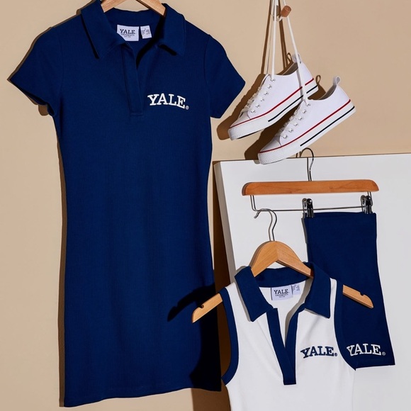 Yale University Knit Navy Polo Dress Mini Dress (Dress Only) - Picture 1 of 11